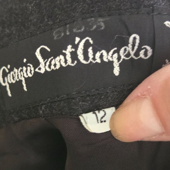 Giorgio Sant Angelo Vintage Wool Charcoal Gray Pencil Skirt Size 12 - Picture 3 of 4